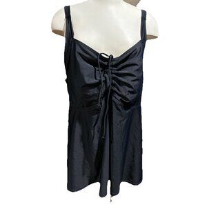 Hannah Nikole Swim Top Black Womens Size 24W Beach Vaca Adjustable New